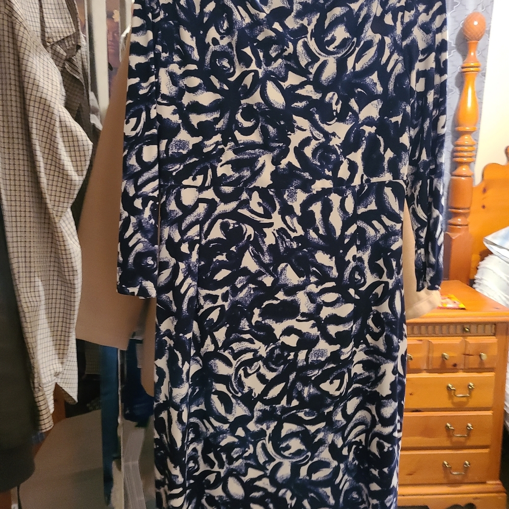 Ralph Lauren Double RL Navy and White Long Sleeve Dress - Picture 4 of 6